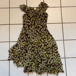 Robbie Bee Signature Silk Dress in Purple and Green